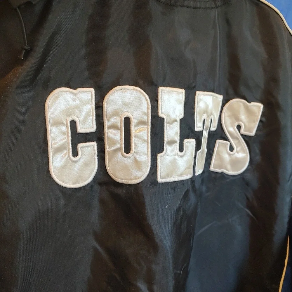 NFL Indianapolis Colts Blue White Black Full Zip Hooded Jacket‎ Embroidered